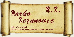 Marko Kezunović vizit kartica